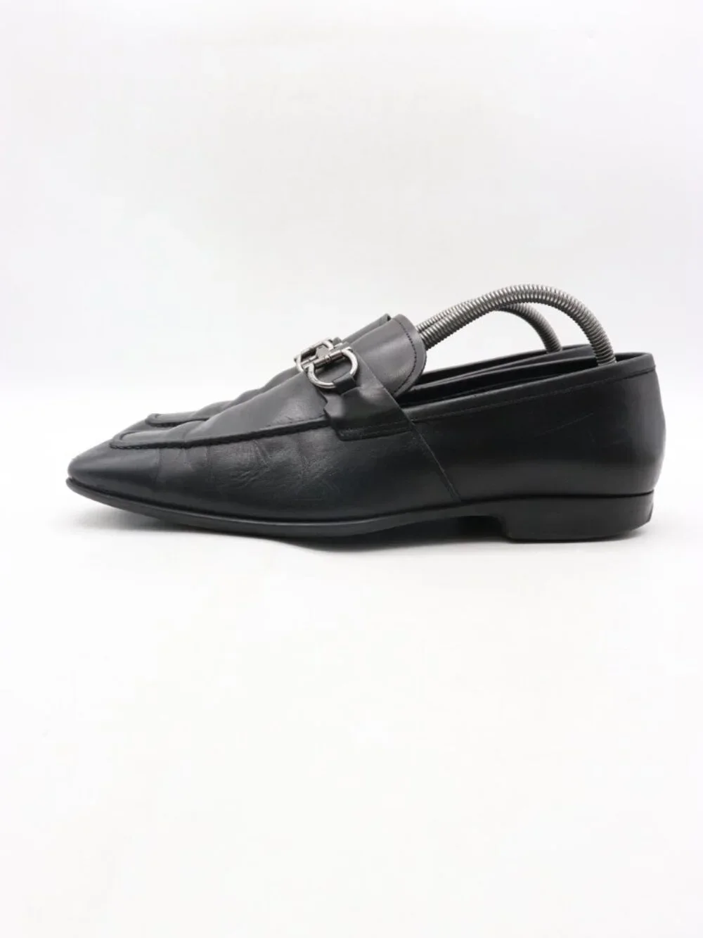 Salvatore Ferragamo Men's Size 9 EE Black Leather Slip-On Loafers